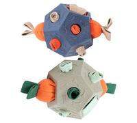 Ceprznvey Interactive Dog Toy, Chew Toy for Dogs, Treat Dispensing Enrichment Ball, Teeth Cleaning Squeaky Design, Sniffing and Relaxation Aid, Indoor Playtime Training, 5.31x5.12x4.33