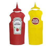 Ceprznvey Ketchup Costume, Unisex Food Traje, Novelty Clothing Prop, Funny Dress Up Clothes, Holiday Part, for Women Men, Dress Up for Adults, Size 40,16 x 27,56