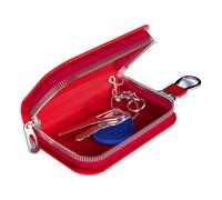 Ceprznvey Keychain Holder, Auto Key Fob Case, Car Key Storage Pouch, Smart Key Holder, Leather Key Fob Pouch, Car Key Case Holder, Luxury Leather Key Fob with Zipper Keychain for Men and Women, rojo,