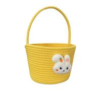 Ceprznvey Kids Easter Basket, Soft Cotton Rope Bag, Cute Bunny Design, Sturdy Handle, Egg Hunt Candy Storage, Festive Present, 9.06x7.09x6.3 pulgadas, Spring Holiday Decor