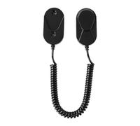 Ceprznvey Magnetic Remote-Control Holder, TV Remote Organizer, Retractable Spring Rope, Space-Saving ABS Design, RV Bedroom Wall Use, 4.7x1.8 Inches, White Black, 1 Piece with Magnet Base