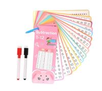 Ceprznvey Math Learning Cards, Multiplicación Adición Subtraction Division Game, Dry Erase Double Sided Educational Hole Punched Cards for Classroom Kindergarten