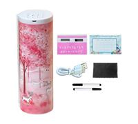 Ceprznvey Pencil Box, Pen Organizer, Standing Storage Holder, Built-in Mirror and Erasable Whiteboard for Students Kids Adults College Desk Supplies, Cylindrical Stationery Container