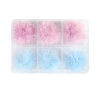 Ceprznvey Pompones de uñas con abalorio magnético, 6 piezas de pompones de
