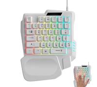 Ceprznvey Portable Game Keyboard, Usb Game Keypad, Single-Handed Keyboard, White Mechanical Keyboard, Compact Keyboard, Programmable Game Keypad for Home, Dorm, Apartment, School