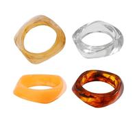 Ceprznvey Resin Bangles, Punk Bracelets, Vintage Wrist Jewelry, Wide Bold Design, Multicolor Style, Streetwear Party Accessory,6cm/2.36 Inches, 7.5cm/2.96 Inches, Mixed Colors, 4 Pieces