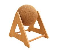 Ceprznvey Scratching Ball Toy, Cat Enrichment Toy, Rope Spinner Toys, Wooden Base con Wrapped Sphere Support Claw Activity, Interactive Pet Play Use with Chinchilla Bunny Kitten