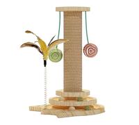 Ceprznvey Sisal Cat Scratcher, Cat Scratching Post, Anti-Tilting Design, Wooden Build, Interactive Kitten Indoor Toy for Exercise and Play, Floor Use, 15.75x10.24x10.24 Inches 1 Piece