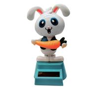 Ceprznvey Solar Bobblehead, Easter Rabbit Figures, Dashboard Accessory ABS Material Cute Dancing Bunny Car Toy Shaking Head Doll for Home Automotive Outdoor Decor