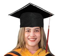 Ceprznvey Sombrero de Descuento de Escuela Secundaria,Sombrero Estudiante Brillante Niño | Accesorio De Borla Para Traje Universitario, Decoración Fiesta Tema Escuela Secundaria Evento Escolar