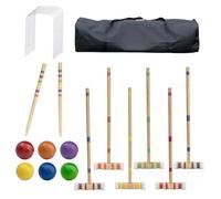 Ceprznvey Spikes Ball Set, Croquet Game Kit, Lawn Bowling, 6 Players Outdoor Fun, Wooden Hammer & Pole, Family-Friendly Yard Activity, 26.77x7.48x3.94 pulgadas, 6 bolas, 6 martillos