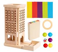 Ceprznvey Sticks Counting Toy, Wooden Dice Math Game, Educational Fine Motor Activity, Interactive & Skill-Building, Fun & Engaging, Home & Classroom Use, 8.27x6.77x3.74 Inches, Natural Wood