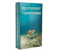 Ceprznvey Tarot Cards Set, Blue Secret Decks, Coated Paper Fortune Telling English Version Family Board Game for Beginners and Professionals, 4,72 x 2,76 pulgadas