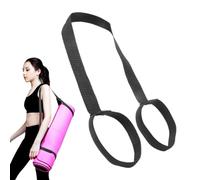 Ceprznvey Yoga Strap for Mat, Adjustable Stretch Band, Multi-Purpose Mat Carrier Strap with Anti-Slip Design for Transport, Black Polyester Holder for Gym Studio and Home Workouts