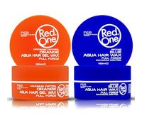 Cera Aqua Redone Hair Styling Azul y Naranja 150 ml | Aroma a Chicle y Melón | Fijación Fuerte | Máximo Control | Fijación Ultra | Cera para Cabello para Mujer y Hombre (2 Unidades)