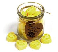 Cera aromática en forma de corazón (16 unidades). 100 % cera de soja, vegana, cera aromática para su uso en lámparas aromáticas. Aroma de mango.