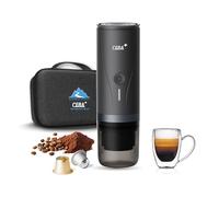 CER Cafetera Portátil con Batería, Cafetera Espresso Portátil de 20 Bares Autocalentable, Compatible con Cápsulas NS y Café Molido, Cafetera de Viaje para Camping y Coche, con Estuchehe