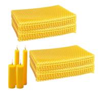Cera de abeja natural 100% pura 40 láminas 13x9 cm láminas de cera amarilla sin aditivos ideales para apicultura manualidades velas y proyectos DIY