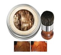 Cera de acabado de madera, 70 g protectora portátil con cepillo, cera de pasta de madera de 5.1 x 1.57 pulgadas para mesa de suelo, silla, armario, puerta, ventana, escaleras, marco de fotos, bandeja