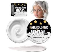 Cera de color de pelo temporal para niños,Crema de peinado natural instantánea para mujeres y hombres,Gel de coloración instantánea para el pelo para Cosplay,Fiesta,Mascarada,Halloween (White, 60)