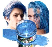 Cera de Color para el Pelo Azul Cera Color Pelo Temporal Cera Unisex Natural para TeñIr el Pelo Cera de Coloración Soluble en Agua DIY Cera de Color para el Cabello para Fiestas de Halloween