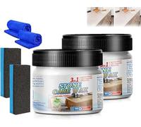 Cera de pulido de mantenimiento de piedras para uso doméstico, limpiador y pulido de granito, removedor de arañazos y pulido de mármol, cera de cuidado de pulido para muebles de piedra y azulejos (2