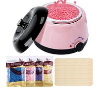 Cera Depilatoria Calentador de Cera Eléctrico - Profesional 500ml Kit de Calentador Cera Caliente, incluye 4 Bolsa de Cera y 20 Espátulas, Depilación Indolora, para Mujer y Hombre,Cuerpo, Facial,Hogar