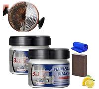 Cera limpia de acero inoxidable, pasta de limpieza de acero inoxidable de nano-tecnología, segura para superficies de metal, pasta de pulido de metal, pasta de pulido de metal para ollas y sartenes