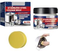 Cera limpia de acero inoxidable, pasta de pulido de metal, limpiador de uso general, spray de cuidado de acero inoxidable para una limpieza efectiva, disuelve la grasa y las impurezas