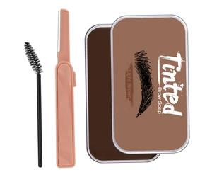 Cera para dar forma a las cejas, kit de jabón para cejas Cera para dar forma al peinado de larga duración con cepillo recortador de Marrón para uso diario