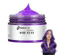 Cera para teñir el cabello, tinte para el cabello temporal lavable, no necesita blanqueamiento, fijación durante todo día para Halloween, cosplay, fiestas, morado, 100 g, decoración