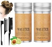 Cera Pelo Mujer 2 Piezas Barra de Cera Para El Cabello Mujer Wax Stick Hair Cera Pelo Roll on Peinado Cera en Barra Pelo Mujer Adecuado para Mujeres y Hombres Peinado Fijo Fuerte con 3 Peines