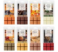 Cera Perfumada de Otoño Derretida, 100% Cubos de Cera de Soja - Especias de Calabaza, Manzanas Acarameladas, Maíz Dulce, Vainilla, Sidra de Manzana, Canela, Snickerdoodle, Corona de Otoño, 8x2.6 oz