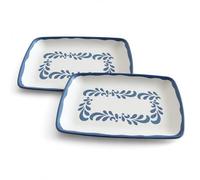 Ceracor Ceramicas Bandeja de melamina pack de 2, fuente rectangular 26 x 17 x 5 cm para servir aperitivos, postres y mesa diaria