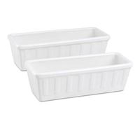 Ceracor Ceramicas Jardinera cerámica Blanca Santos Pack de 2, maceteros rectangulares 25 x 9 x 8 cm para Plantas
