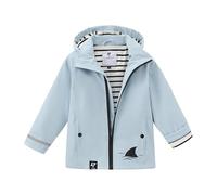 Cerado impermeable para niños con capucha, chaqueta de lluvia interior a rayas de algodón de alta calidad, cremallera repelente al agua, tiras reflectantes para seguridad, material con mínima