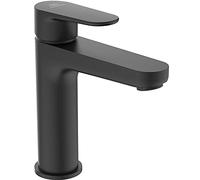 Ideal Standard BD131XG Cerafine O Grifo de lavabo H120 con válvula Push Open, grifo de baño con caño, grifo mezclador de lavabo, ahorro de agua, negro (Silk Black)