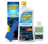 Cerama Bryte Best Value Kit: Ceramic Cooktop Cleaner 28oz, Scraper, 10 Pads, Burnt-on Grease Remover 2oz by Cerama Bryte