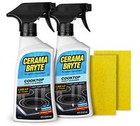 Cerama Bryte Kit combinado de limpiador diario de estufas y estufas para vidrio y almohadillas, superficies de cerámica, 16 onzas líquidas, juego de 4 piezas