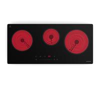 CeramEase 75cm Placa Vitrocerámica 3 Fuegos Negro