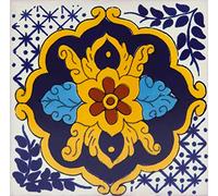 Cerames azulejos de mosaico Talavera Cortina - 30 azulejos decorativos de cerámica mexicana para baño, ducha, escaleras, pared posterior de la cocina | azulejos de mexicanos 10,5x10,5 cm