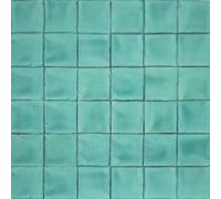 Cerames Azulejos verdes mexicanos monocolor Verde Cana Deslavado - azulejos de mosaico, azulejos ceramica monocromáticos para cocina | Un paquete de 90 baldosas aguamarina ceramica 10,5x10,5 cm