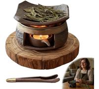 Ceramic Aromatherapy Stove Essential Oil Burner, Tea Light Candle Holders Teapot Warmer, Zen Incense Burner Kit for Home Fragrance,Meditation,Relaxation,Bedroom Decor