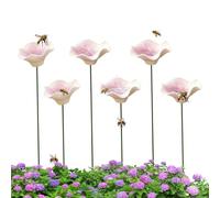 Ceramic Bee Watering Station 6 Pieces Ceramic Flower Shaped Bird Bath | Bee Waterer for Butterfly Garden Outdoor Patio Lawn Balcony Pot