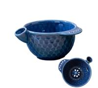 Ceramic Berry Washing Bowl - Self Rinsing Fruit Colander | Swirl Drain Stra