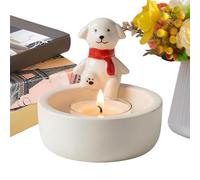 Ceramic Candle Holder, Cute Dog Decorative Tea Light Burner for Home and Table Decor, Warm Ambient Lighting Feature, Candle Holder Category for Living Room Kitchen Office Dorm Meditation Yoga Indoor