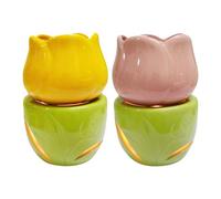 Ceramic Candle Holder - Tea Light Wax Melt Warmer | Flower Shape Aromatherapy Stove | Fragrance Warmer Decor | Home Table Centerpiece Accent for Living Room Study Kitchen Interior Display