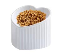 Ceramic Cat Bowl - Elevated Heart Shape, Non-Slip, Design