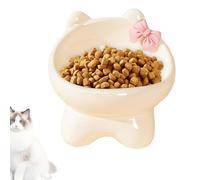 Ceramic Cat Bowl, Raised Cat Bowl, Tilted Cat Feeding Bowl, No Slip Pet Bowl, Kitten Shape Cat Bowl, 15-Degree Cat Bowl, Indoor Cat Feeding Dish,