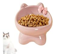 Ceramic Cat Bowl, Raised Cat Bowl, Tilted Cat Feeding Bowl, No Slip Pet Bowl, Kitten Shape Cat Bowl, 15-Degree Cat Bowl, Indoor Cat Feeding Dish,